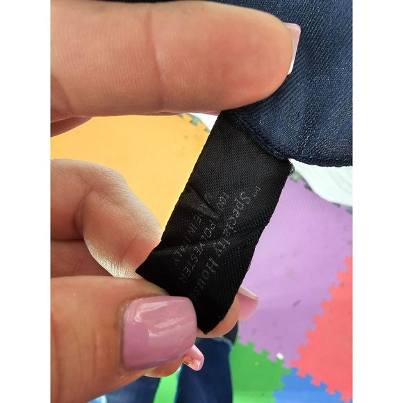 Italian Specialty House Square Polyester Navy Blue White Horse Saddle Gold Scarf - Picture 10 of 10